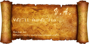 Váli Aurélia névjegykártya